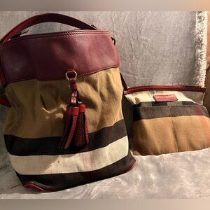 Burberry Canvas and Calfskin Leather